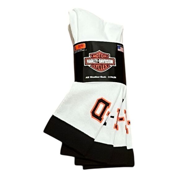 Harley-Davidson Varsity Letter H-D Riding Socks, 2 Pairs, Size L, NWT - Picture 1 of 9